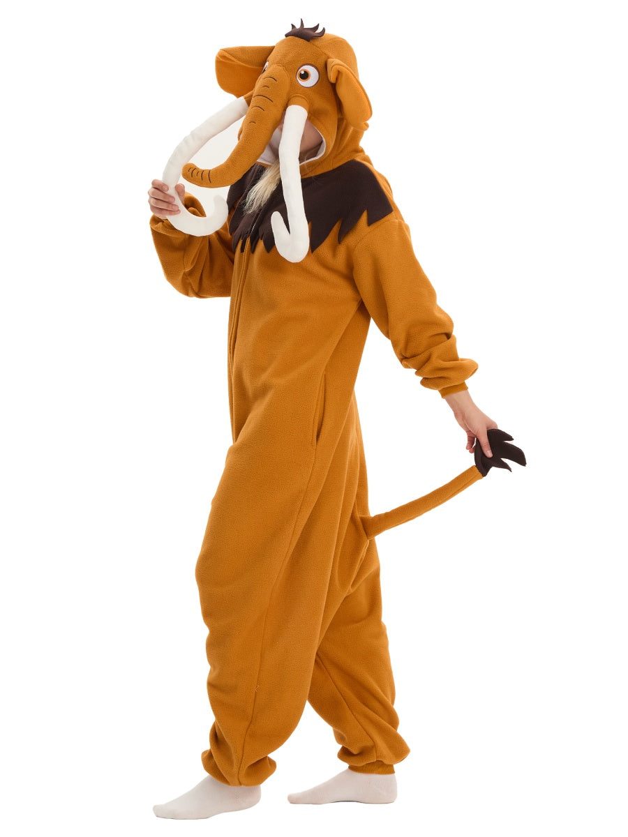 Mammut Tier Onesie für Erwachsene Kuscheliges Kostüm