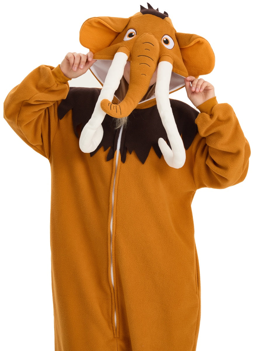 Mammut Tier Onesie für Erwachsene Kuscheliges Kostüm