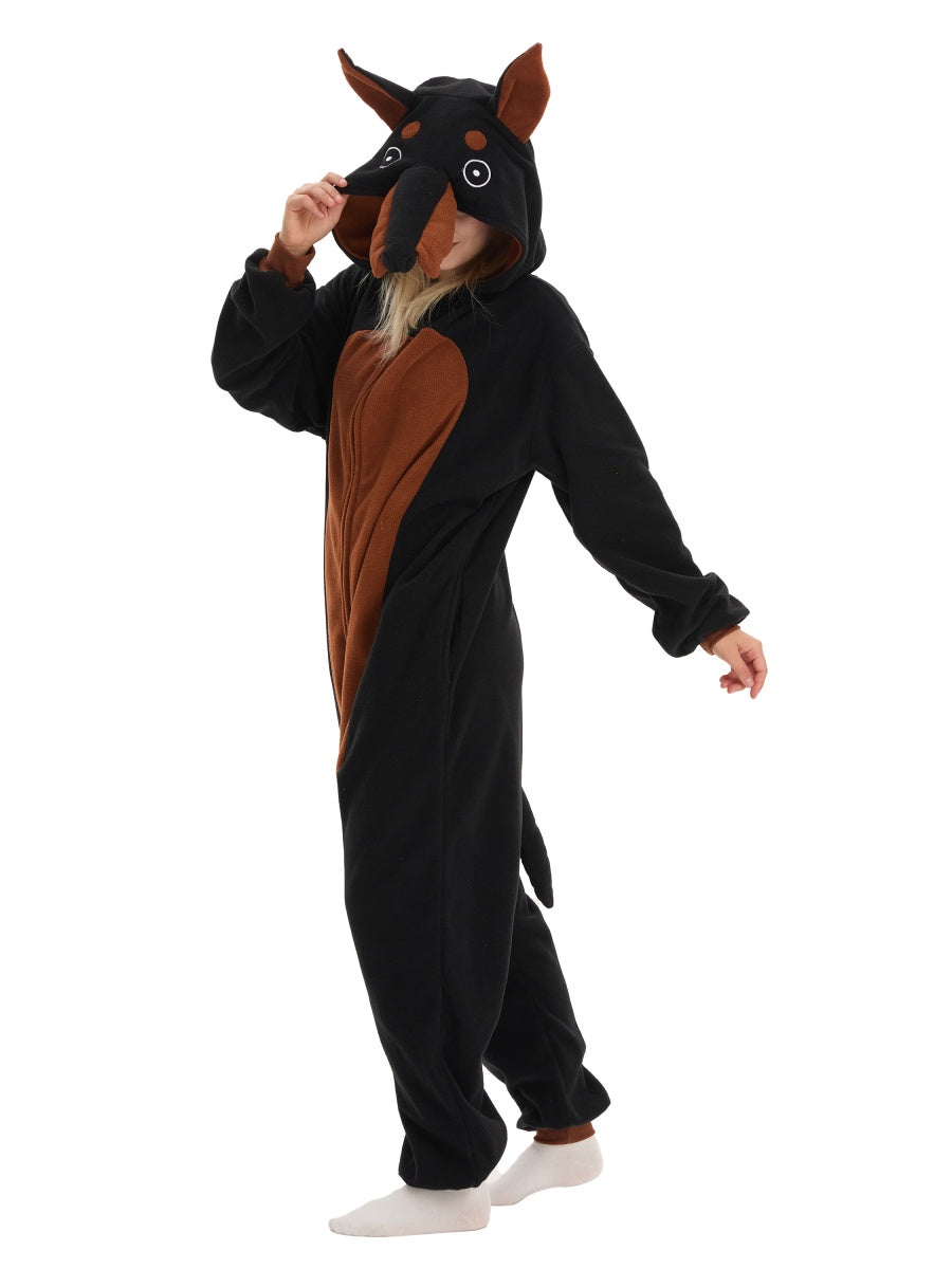Dobermann Tier Onesie für Erwachsene Karneval Kostüm Pyjama