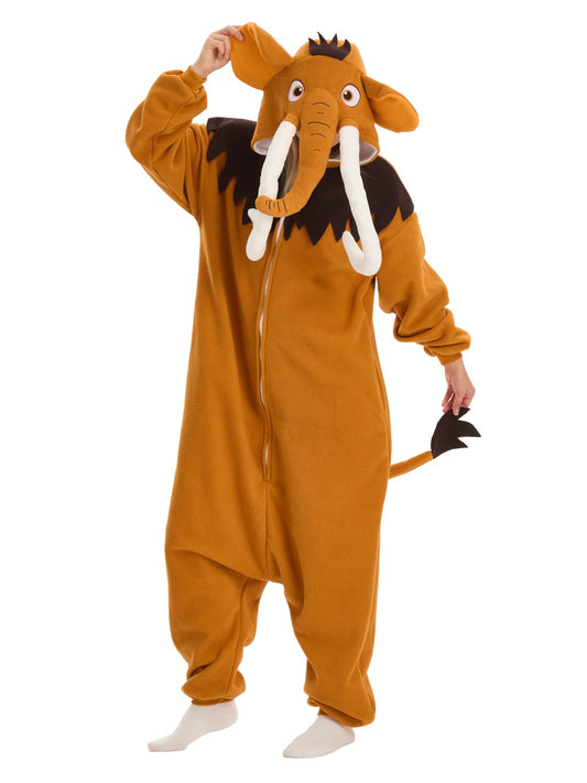 Mammut Tier Onesie für Erwachsene Kuscheliges Kostüm