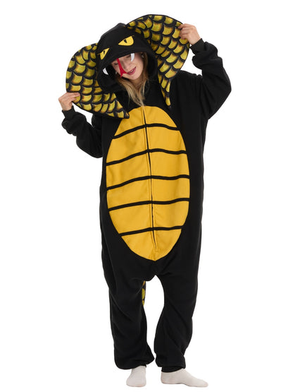 Kobra Tier Onesie für Erwachsene Karneval Kostüm Pyjama
