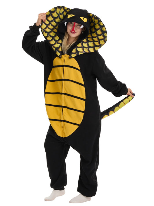 Kobra Tier Onesie für Erwachsene Karneval Kostüm Pyjama