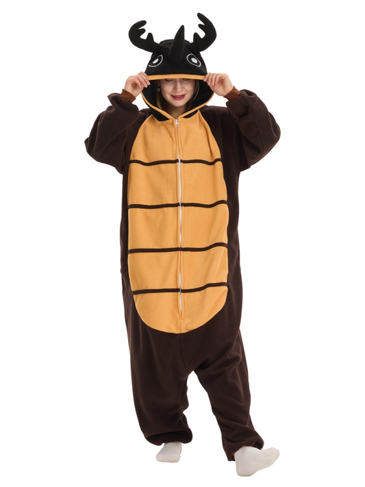 Nashornkäfer Tier Onesie für Erwachsene Karneval Kostüm