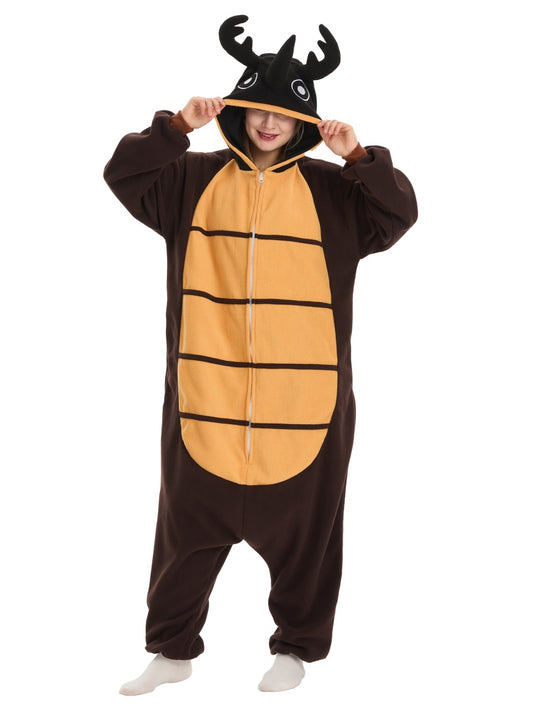 Nashornkäfer Tier Onesie für Erwachsene Karneval Kostüm