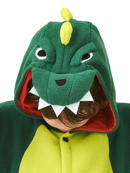 Grüner Dinosaurier Tier Onesie für Kinder Karneval Pyjama