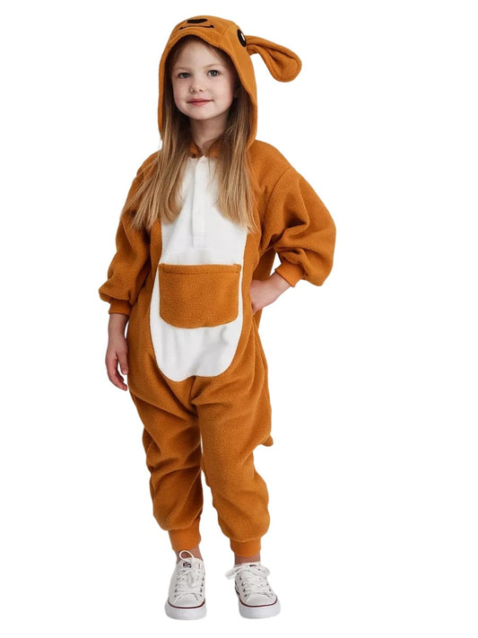 Känguru Onesie für Kinder Fasching Karneval Schlafanzug
